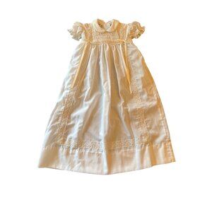 Vintage Polly Flinders Smoked Infant Baptism Dress White Lace Detail 3 To 9 Mos